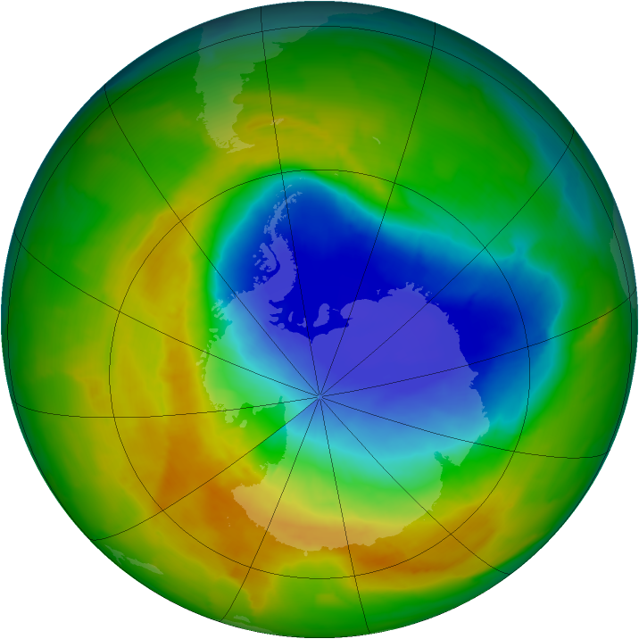 Antarctic ozone map for 26 October 2012